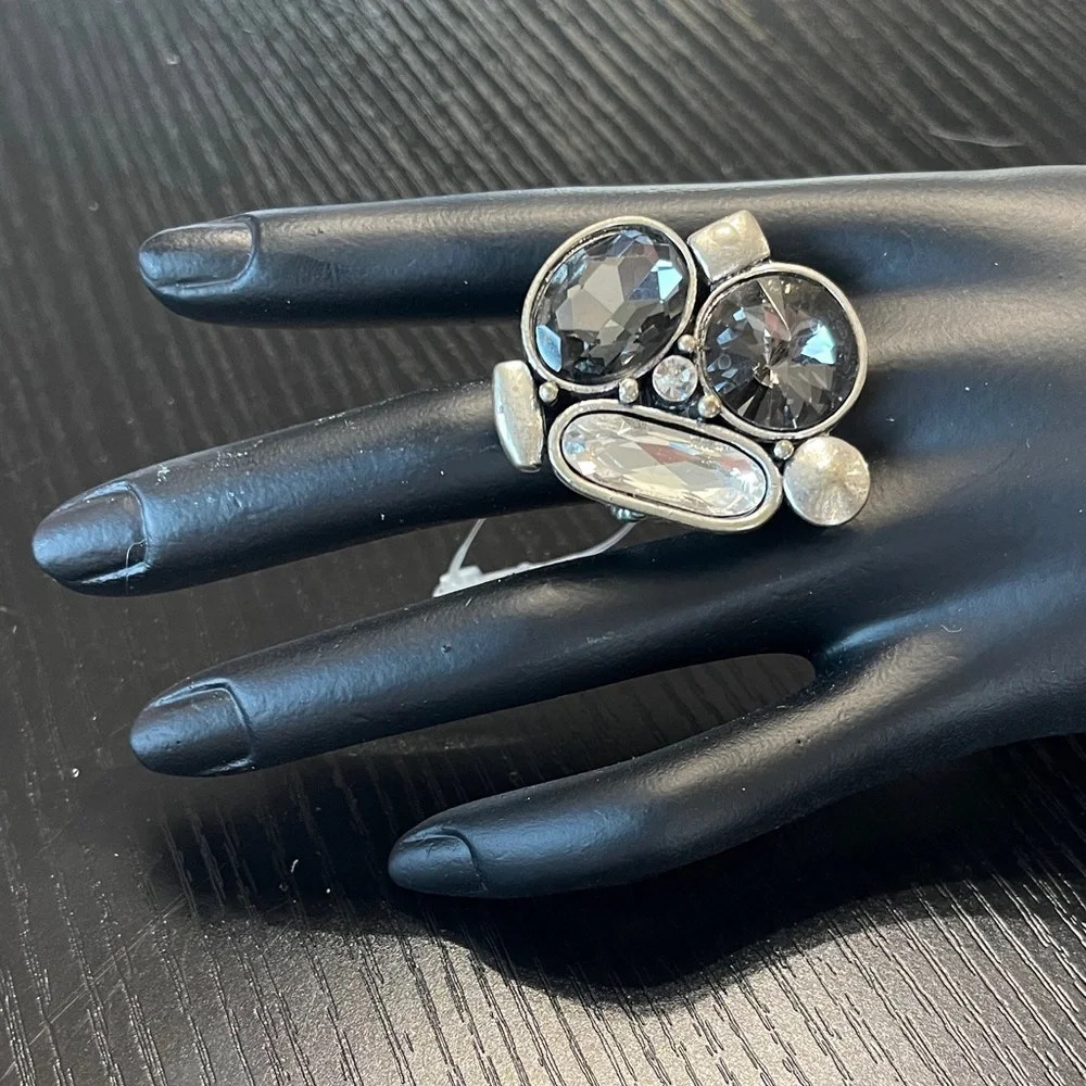 Elegant Silver and Black Statement Stretch Ring
0442 - Picture 1 of 1